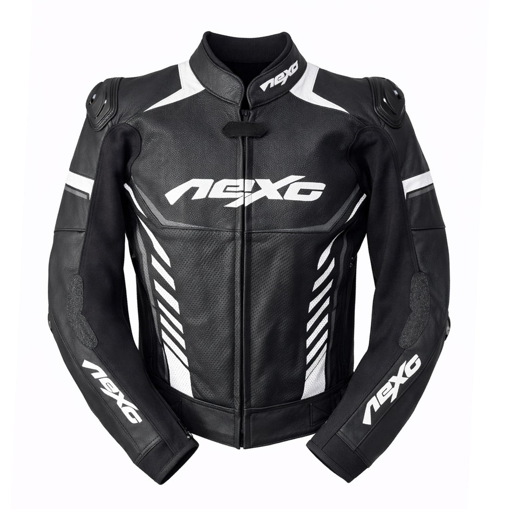 Nexo STR Leather Jacket Black White