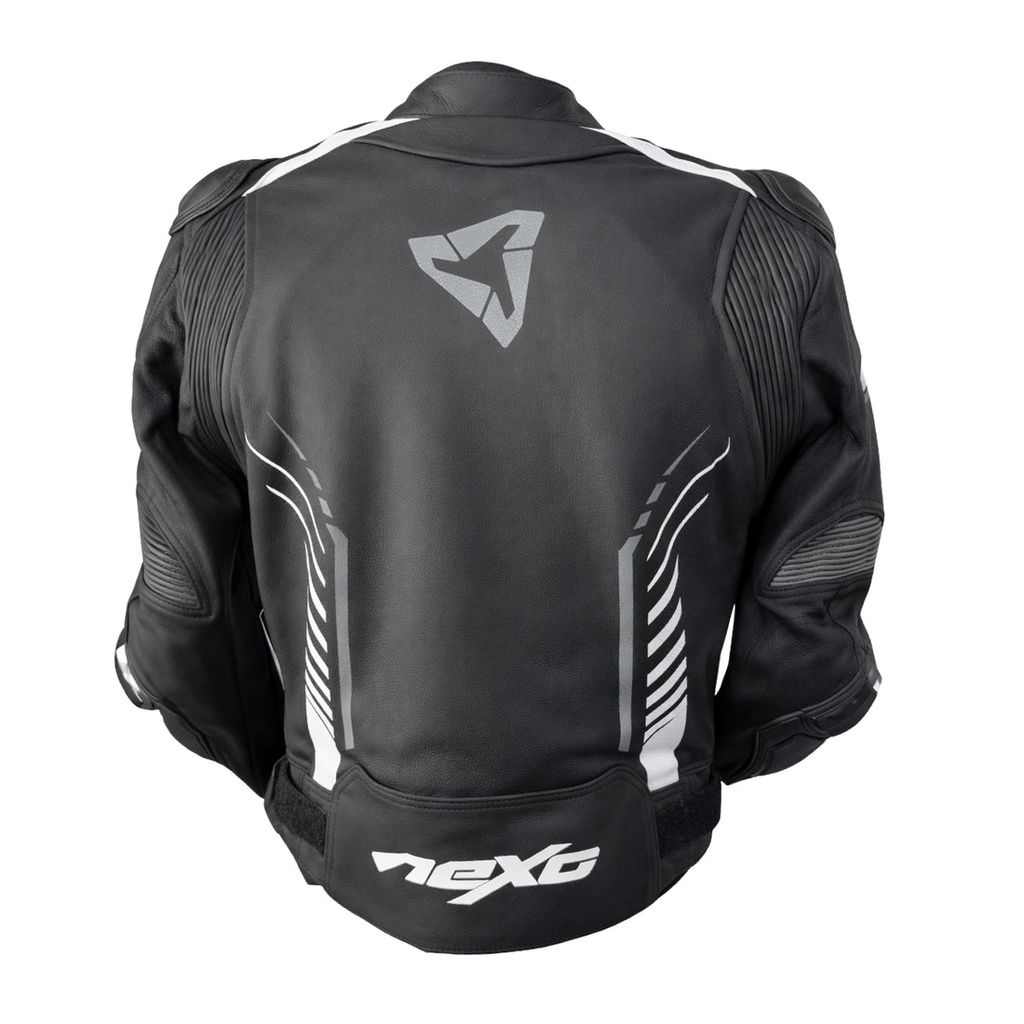 Nexo STR Leather Jacket Black White