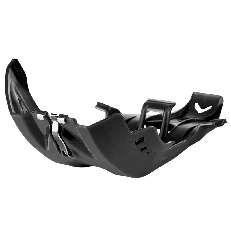 Polisport Fortress Skid Plate w Linkage Guard KTM SX Husq FC|FE '16-19 Black