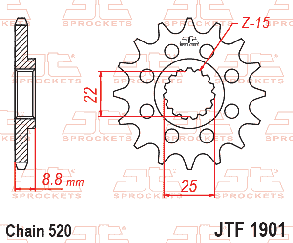 JT Sprocket Front JTF1901 12T
