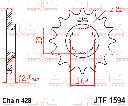 JT Sprocket Front JTF1594 15T
