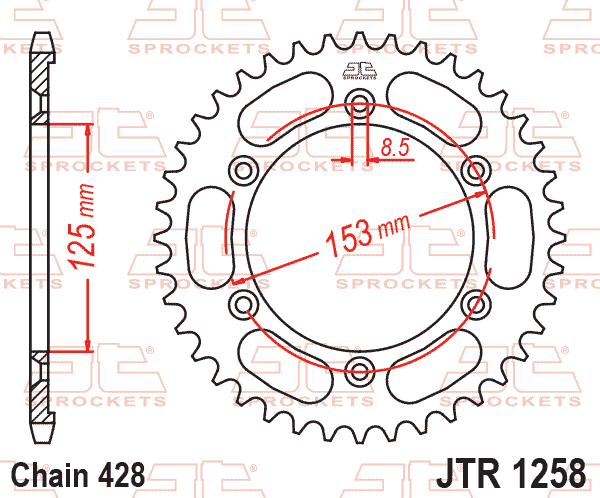 JT Sprocket Rear JTR1258 49T