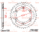JT Sprocket Rear JTR897 Steel 48T