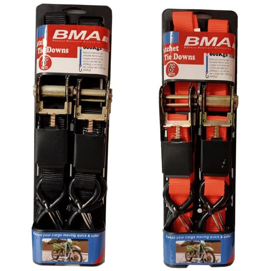 BMA Tie Down Ratchet Snaphook & Keep Orange 2pc 1.8m x 25mm