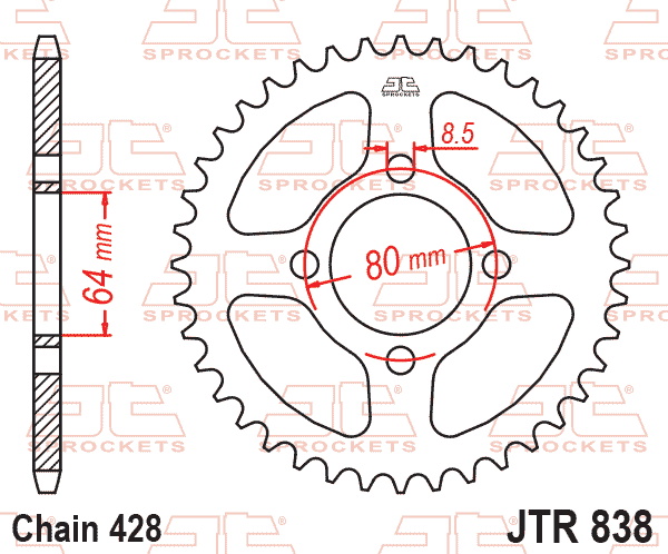 Motrix Rear Sprocket 95R-0838-45