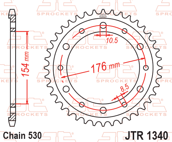 JT Sprocket Rear JTR1340 45T