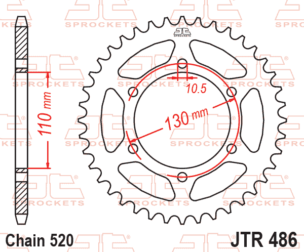 JT Sprocket Rear JTR486 43T
