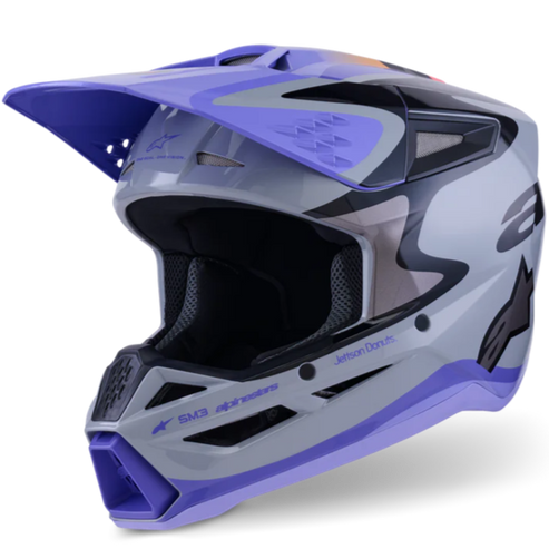 Alpinestars Supertech M3 Jettson Helmet Grey/Purple/Black ECE06