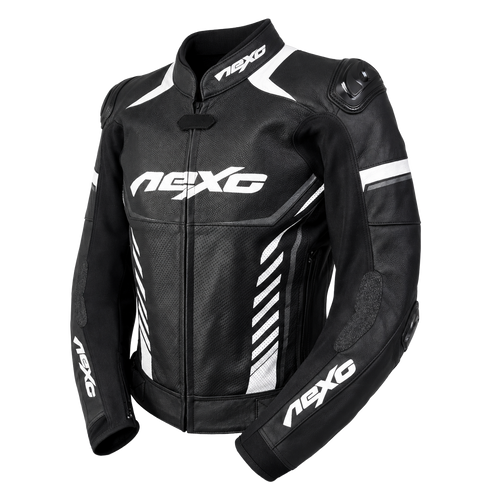 Nexo STR Leather Jacket Black White