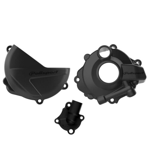 Polisport Clutch & Ignition Cover Protector Kit Honda CRF250R '18-21 Black