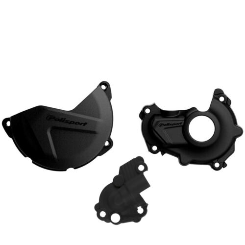 Polisport Clutch & Ignition Cover Protector Kit Yamaha YZ450F '14-17 Black